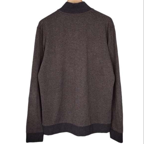 Ted Baker London Men's Brown Cotton Quarter Zip-Up Long Sleeve Sweater Sz XL - Picture 2 of 13